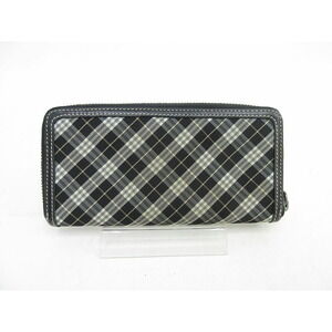 Burberry Check Long Black LABEL Wallet BLUE